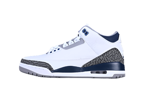 AIR Jordan 3 Retro Midnight Navy White - - Grey - Blue Sneakers - Black Unisex Streetwear Limited Edition - **Air Jordan 3 Retro Midnight Navy White/Black/Grey/Blue** Step into timeless style with the