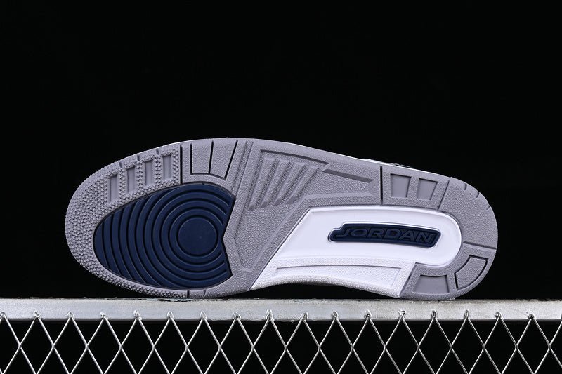 AIR Jordan 3 Retro Midnight Navy White - - Grey - Blue Sneakers - Black Unisex Streetwear Limited Edition - **Air Jordan 3 Retro Midnight Navy White/Black/Grey/Blue** Step into timeless style with the