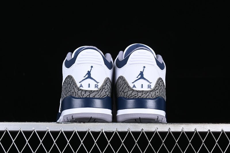 AIR Jordan 3 Retro Midnight Navy White - - Grey - Blue Sneakers - Black Unisex Streetwear Limited Edition - **Air Jordan 3 Retro Midnight Navy White/Black/Grey/Blue** Step into timeless style with the