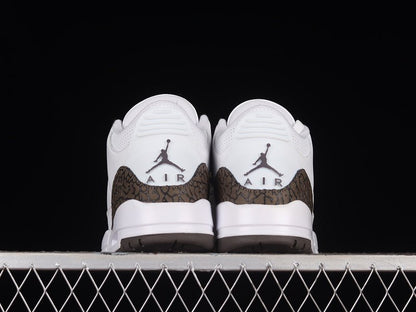 AIR Jordan 3 Retro Mocha - Chrome-dark Mocha Sneakers - White Unisex Streetwear Limited Edition - **Air Jordan 3 Retro Mocha White/Chrome-Dark Mocha** Step into a blend of subtle elegance and