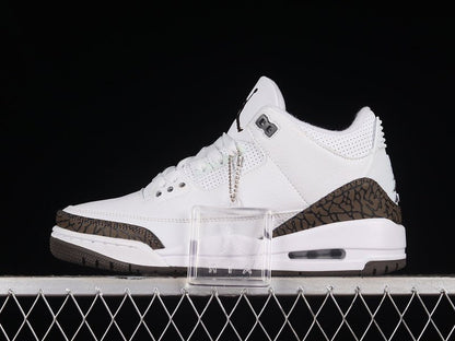 AIR Jordan 3 Retro Mocha - Chrome-dark Mocha Sneakers - White Unisex Streetwear Limited Edition - **Air Jordan 3 Retro Mocha White/Chrome-Dark Mocha** Step into a blend of subtle elegance and