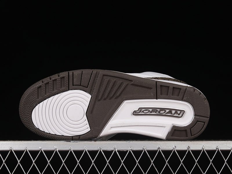 AIR Jordan 3 Retro Mocha - Chrome-dark Mocha Sneakers - White Unisex Streetwear Limited Edition - **Air Jordan 3 Retro Mocha White/Chrome-Dark Mocha** Step into a blend of subtle elegance and