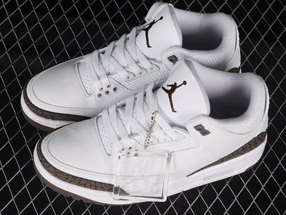 AIR Jordan 3 Retro Mocha - Chrome-dark Mocha Sneakers - White Unisex Streetwear Limited Edition - **Air Jordan 3 Retro Mocha White/Chrome-Dark Mocha** Step into a blend of subtle elegance and