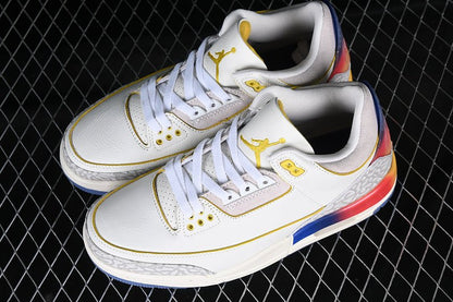 AIR Jordan 3 Retro Multi-color - Multi-color - Red Unisex Streetwear Limited Edition - **Air Jordan 3 Retro Multi-Color/Multi-Color** Step into a vibrant world of style and heritage with
