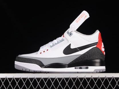 AIR Jordan 3 Retro Nrg Tinker White - Fire Red-cement Grey-black Sneakers Unisex Streetwear Limited Edition - **Air Jordan 3 Retro NRG Tinker White/Fire Red-Cement Grey-Black** Celebrate the genius of