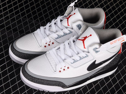 AIR Jordan 3 Retro Nrg Tinker White - Fire Red-cement Grey-black Sneakers Unisex Streetwear Limited Edition - **Air Jordan 3 Retro NRG Tinker White/Fire Red-Cement Grey-Black** Celebrate the genius of