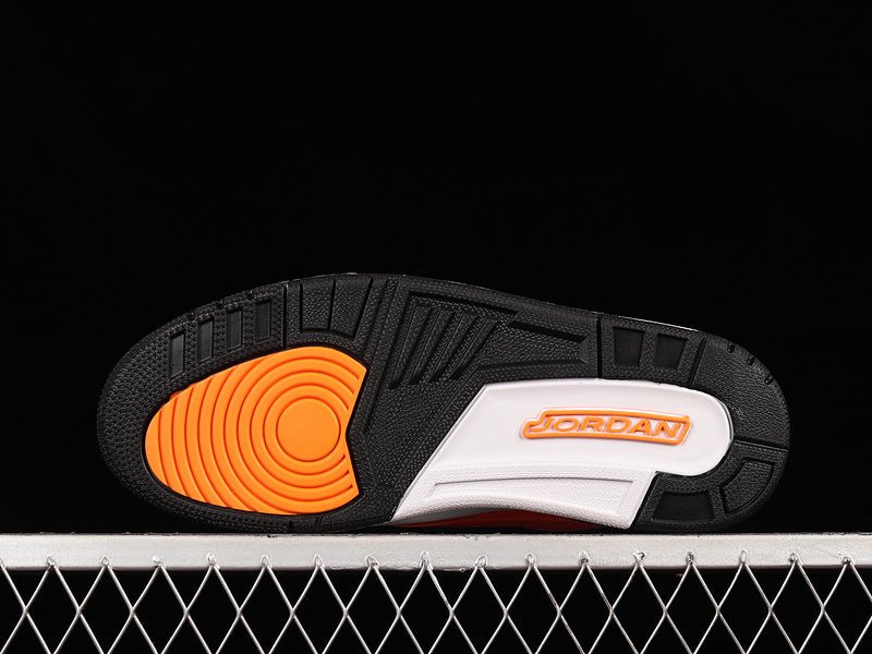 AIR Jordan 3 Retro Orange - White - Sneakers - Black Unisex Streetwear Limited Edition - **Air Jordan 3 Retro Orange/White/Black** Step into a bold blend of vibrant colors and classic