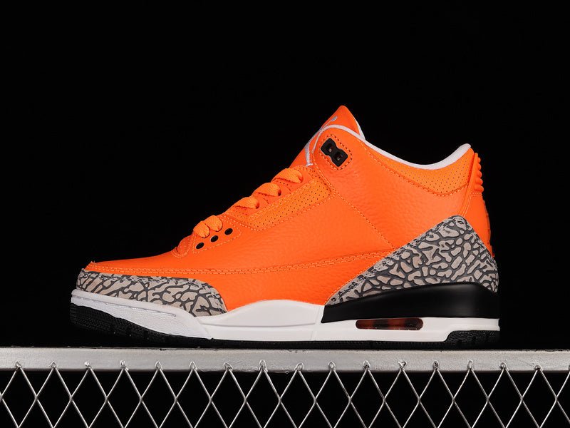 AIR Jordan 3 Retro Orange - White - Sneakers - Black Unisex Streetwear Limited Edition - **Air Jordan 3 Retro Orange/White/Black** Step into a bold blend of vibrant colors and classic