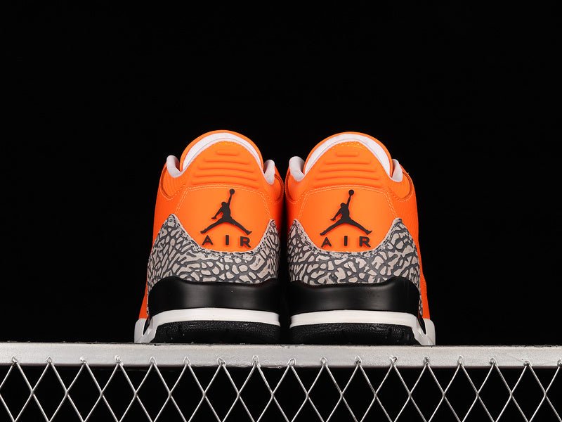 AIR Jordan 3 Retro Orange - White - Sneakers - Black Unisex Streetwear Limited Edition - **Air Jordan 3 Retro Orange/White/Black** Step into a bold blend of vibrant colors and classic