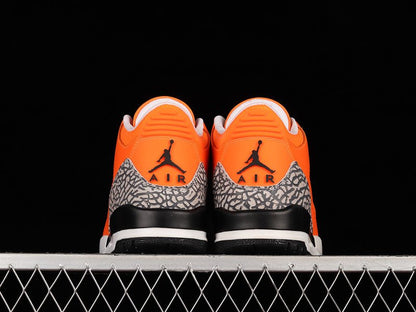 AIR Jordan 3 Retro Orange - White - Sneakers - Black Unisex Streetwear Limited Edition - **Air Jordan 3 Retro Orange/White/Black** Step into a bold blend of vibrant colors and classic