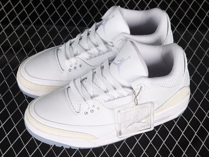 AIR Jordan 3 Retro Pure Money - White-white Sneakers Unisex Streetwear Limited Edition - **Air Jordan 3 Retro Pure Money White/White-White** Step into clean, classic style with the Air