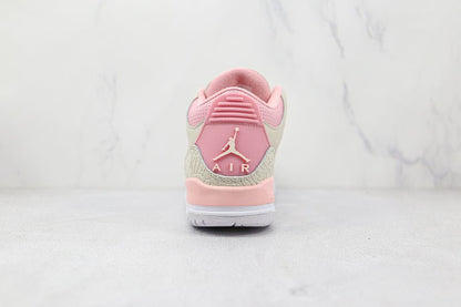 AIR Jordan 3 Retro Sail - Rust Pink - - Crimson - White Unisex Streetwear Limited Edition - The Air Jordan 3 Retro Sail/Rust Pink/White/Crimson brings a fresh twist to a classic silhouette
