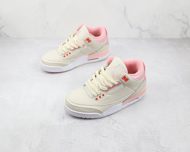 AIR Jordan 3 Retro Sail - Rust Pink - - Crimson - White Unisex Streetwear Limited Edition - The Air Jordan 3 Retro Sail/Rust Pink/White/Crimson brings a fresh twist to a classic silhouette