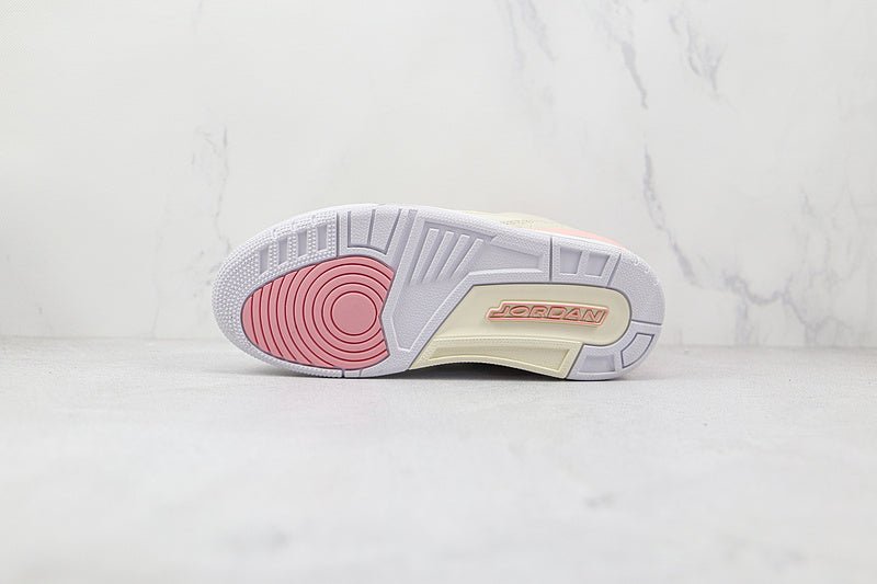 AIR Jordan 3 Retro Sail - Rust Pink - - Crimson - White Unisex Streetwear Limited Edition - The Air Jordan 3 Retro Sail/Rust Pink/White/Crimson brings a fresh twist to a classic silhouette