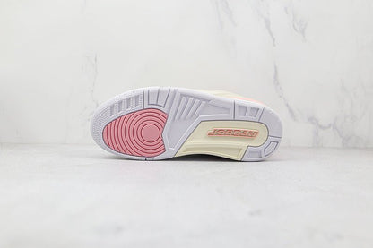 AIR Jordan 3 Retro Sail - Rust Pink - - Crimson - White Unisex Streetwear Limited Edition - The Air Jordan 3 Retro Sail/Rust Pink/White/Crimson brings a fresh twist to a classic silhouette