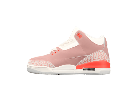 AIR Jordan 3 Retro Sail - Rust Pink - - Crimson Sneakers - White Unisex Streetwear Limited Edition - The Air Jordan 3 Retro in Sail/Rust Pink/White/Crimson is a stunning blend of soft tones