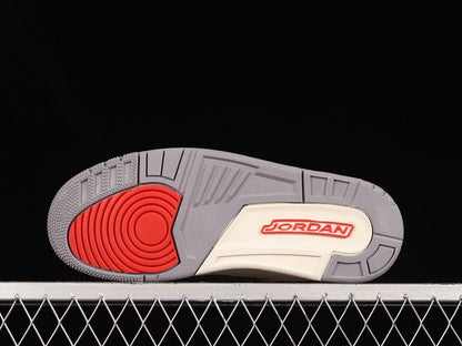 AIR Jordan 3 Retro Se Muslin - University - Cement Grey - Sail Sneakers - Red Unisex Streetwear Limited Edition - **Air Jordan 3 Retro SE Muslin/University Red/Cement Grey/Sail** Step into a blend of