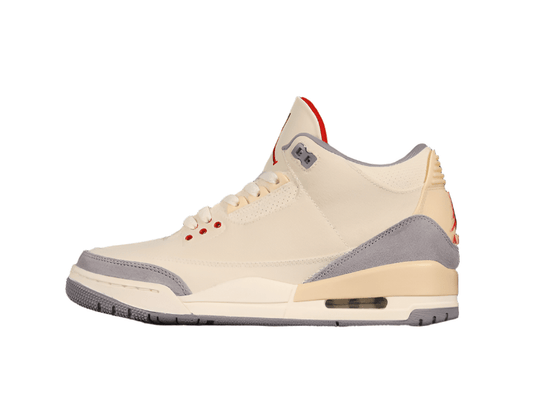 AIR Jordan 3 Retro Se Muslin - University - Cement Grey - Sail Sneakers - Red Unisex Streetwear Limited Edition - **Air Jordan 3 Retro SE Muslin/University Red/Cement Grey/Sail** Step into a blend of
