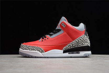 AIR Jordan 3 Retro Se Unite Fire Red - Fire Red - Cement Grey - - Black Unisex Streetwear Limited Edition - The Air Jordan 3 Retro SE 'Unite' in Fire Red/Fire Red/Cement Grey/Black is a bold