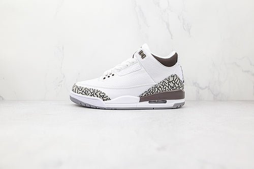 AIR Jordan 3 Retro Sp - Medium Grey - White Unisex Streetwear Limited Edition - The Air Jordan 3 Retro SP White/Medium Grey is a timeless sneaker that seamlessly blends