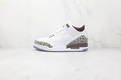 AIR Jordan 3 Retro Sp - Medium Grey - White Unisex Streetwear Limited Edition - The Air Jordan 3 Retro SP White/Medium Grey is a timeless sneaker that seamlessly blends