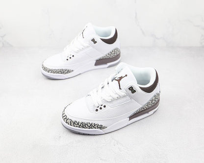 AIR Jordan 3 Retro Sp - Medium Grey - White Unisex Streetwear Limited Edition - The Air Jordan 3 Retro SP White/Medium Grey is a timeless sneaker that seamlessly blends
