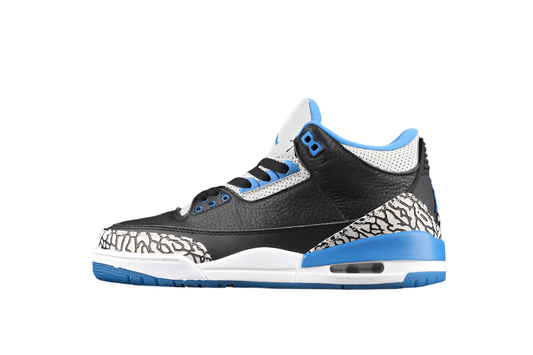 AIR Jordan 3 Retro Sport Blue-wolf Grey - Sneakers - Black Unisex Streetwear Limited Edition - **Air Jordan 3 Retro Sport Blue-Wolf Grey/Black** Step into a dynamic blend of classic design