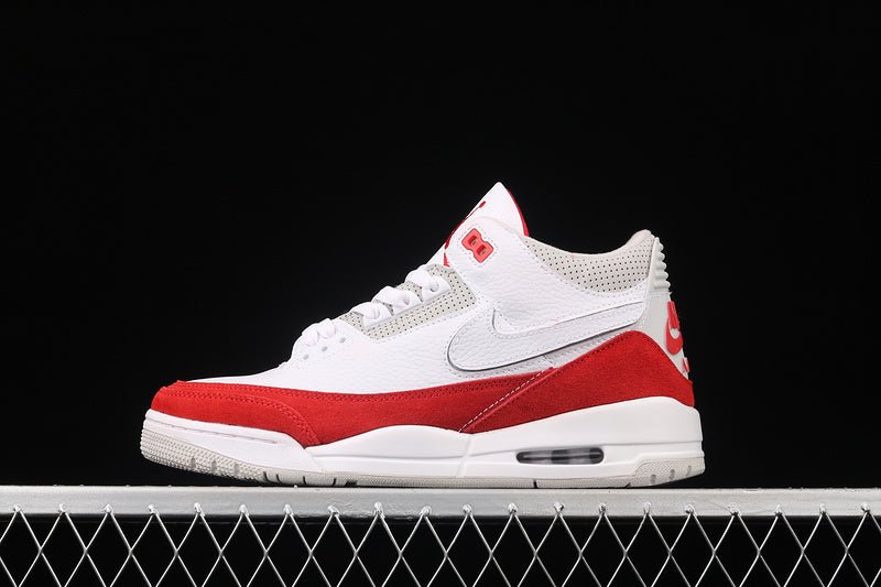 AIR Jordan 3 Retro Tinker - University Red-neutral Grey - White Unisex Streetwear Limited Edition - The Air Jordan 3 Retro Tinker White/University Red-Neutral Grey is a special edition that pays