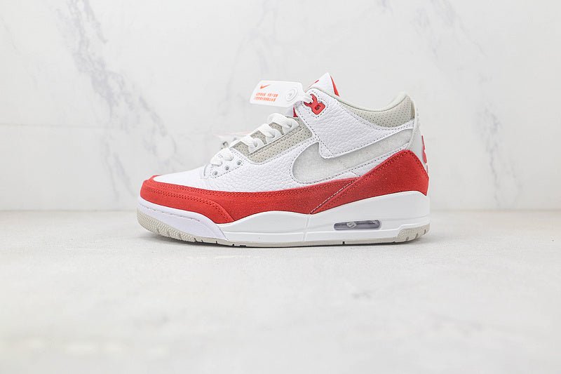 AIR Jordan 3 Retro Tinker - University Red-neutral Grey Sneakers - White Unisex Streetwear Limited Edition - **Air Jordan 3 Retro Tinker White/University Red-Neutral Grey** Celebrate the legacy of Tin
