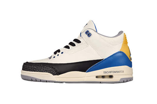 AIR Jordan 3 Retro Unc Beige - Racer - Yellow Sneakers - Blue Unisex Streetwear Limited Edition - **Air Jordan 3 Retro UNC Beige/Racer Blue/Yellow** Step into a blend of collegiate pride and