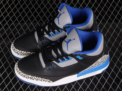 AIR Jordan 3 Retro Varsity Royal - Varsity Royal Sneakers - Black Unisex Streetwear Limited Edition - **Air Jordan 3 Retro Varsity Royal/Varsity Royal** Experience a fresh and vibrant take on a