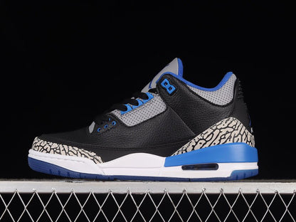 AIR Jordan 3 Retro Varsity Royal - Varsity Royal Sneakers - Black Unisex Streetwear Limited Edition - **Air Jordan 3 Retro Varsity Royal/Varsity Royal** Experience a fresh and vibrant take on a