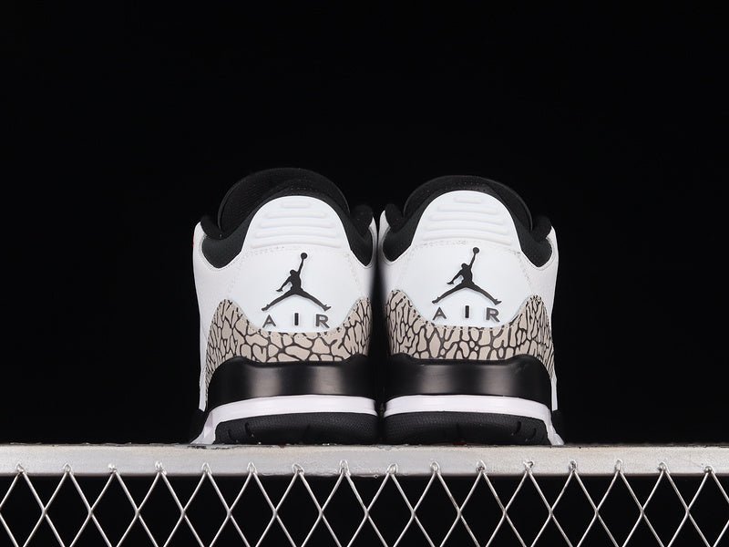 AIR Jordan 3 Retro White - Black-cmnt Gry-infrrd 23 Sneakers Unisex Streetwear Limited Edition - **Air Jordan 3 Retro White/Black-Cement Grey-Infrared 23** Step into a blend of timeless design and