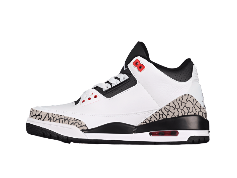 AIR Jordan 3 Retro White - Black-cmnt Gry-infrrd 23 Sneakers Unisex Streetwear Limited Edition - **Air Jordan 3 Retro White/Black-Cement Grey-Infrared 23** Step into a blend of timeless design and