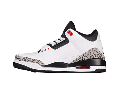 AIR Jordan 3 Retro White - Black-cmnt Gry-infrrd 23 Sneakers Unisex Streetwear Limited Edition - **Air Jordan 3 Retro White/Black-Cement Grey-Infrared 23** Step into a blend of timeless design and