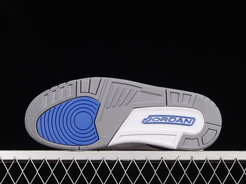 AIR Jordan 3 Retro White - - Cement Grey - Racer Blue Sneakers - Black Unisex Streetwear Limited Edition - **Air Jordan 3 Retro White/Black/Cement Grey/Racer Blue** Step into a vibrant blend of classi