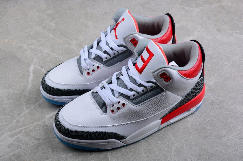 AIR Jordan 3 Retro - Light Curry - Cardinal Red - Cement Grey Sneakers - White Unisex Streetwear Limited Edition - **Air Jordan 3 Retro White/Light Curry/Cardinal Red/Cement Grey** Step into a blend o