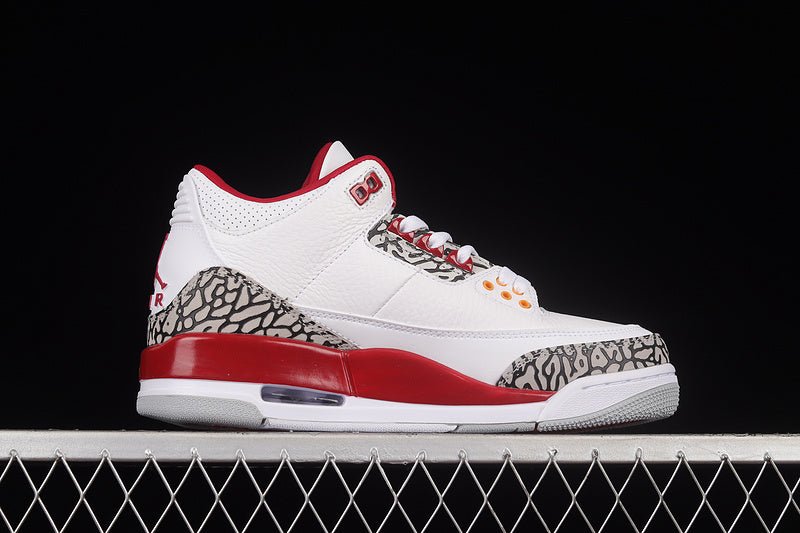 AIR Jordan 3 Retro - Light Curry - Cardinal Red - Cement Grey Sneakers - White Unisex Streetwear Limited Edition - **Air Jordan 3 Retro White/Light Curry/Cardinal Red/Cement Grey** Step into a vibrant