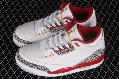AIR Jordan 3 Retro - Light Curry - Cardinal Red - Cement Grey Sneakers - White Unisex Streetwear Limited Edition - **Air Jordan 3 Retro White/Light Curry/Cardinal Red/Cement Grey** Step into a vibrant