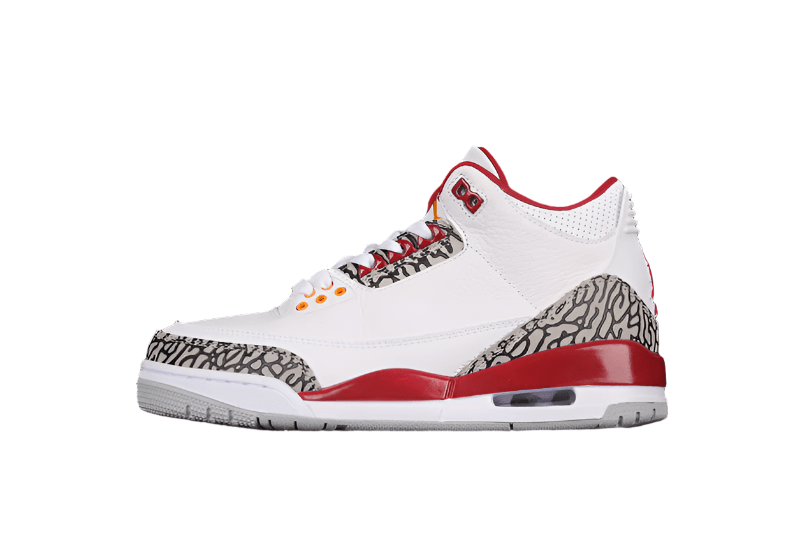 AIR Jordan 3 Retro - Light Curry - Cardinal Red - Cement Grey Sneakers - White Unisex Streetwear Limited Edition - **Air Jordan 3 Retro White/Light Curry/Cardinal Red/Cement Grey** Step into a vibrant