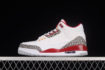 AIR Jordan 3 Retro - Light Curry - Cardinal Red - Cement Grey Sneakers - White Unisex Streetwear Limited Edition - **Air Jordan 3 Retro White/Light Curry/Cardinal Red/Cement Grey** Step into a vibrant