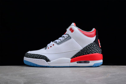 AIR Jordan 3 Retro - Light Curry - Cardinal Red - Cement Grey Sneakers - White Unisex Streetwear Limited Edition - **Air Jordan 3 Retro White/Light Curry/Cardinal Red/Cement Grey** Step into a blend o