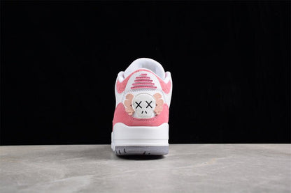 AIR Jordan 3 Retro - Pink Sneakers - White Unisex Streetwear Limited Edition - **Air Jordan 3 Retro White/Pink** Embrace a fresh and vibrant look with the Air Jordan
