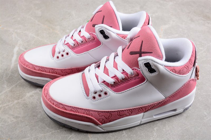 AIR Jordan 3 Retro - Pink Sneakers - White Unisex Streetwear Limited Edition - **Air Jordan 3 Retro White/Pink** Embrace a fresh and vibrant look with the Air Jordan