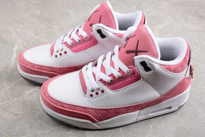 AIR Jordan 3 Retro - Pink Sneakers - White Unisex Streetwear Limited Edition - **Air Jordan 3 Retro White/Pink** Embrace a fresh and vibrant look with the Air Jordan