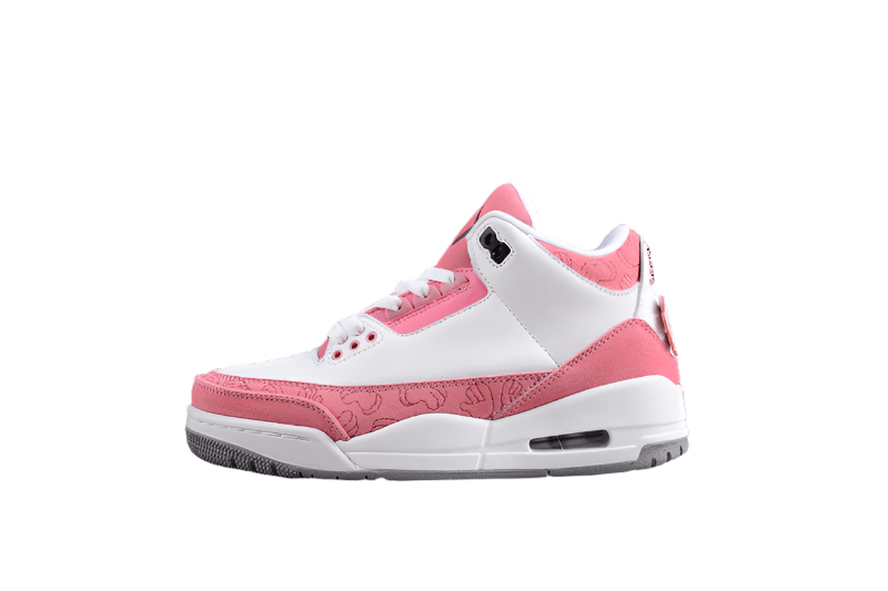 AIR Jordan 3 Retro - Pink Sneakers - White Unisex Streetwear Limited Edition - **Air Jordan 3 Retro White/Pink** Embrace a fresh and vibrant look with the Air Jordan