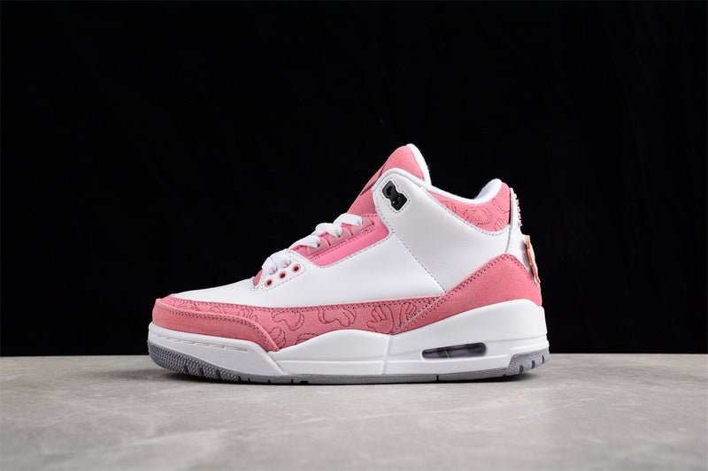 AIR Jordan 3 Retro - Pink Sneakers - White Unisex Streetwear Limited Edition - **Air Jordan 3 Retro White/Pink** Embrace a fresh and vibrant look with the Air Jordan