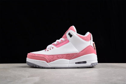 AIR Jordan 3 Retro - Pink Sneakers - White Unisex Streetwear Limited Edition - **Air Jordan 3 Retro White/Pink** Embrace a fresh and vibrant look with the Air Jordan
