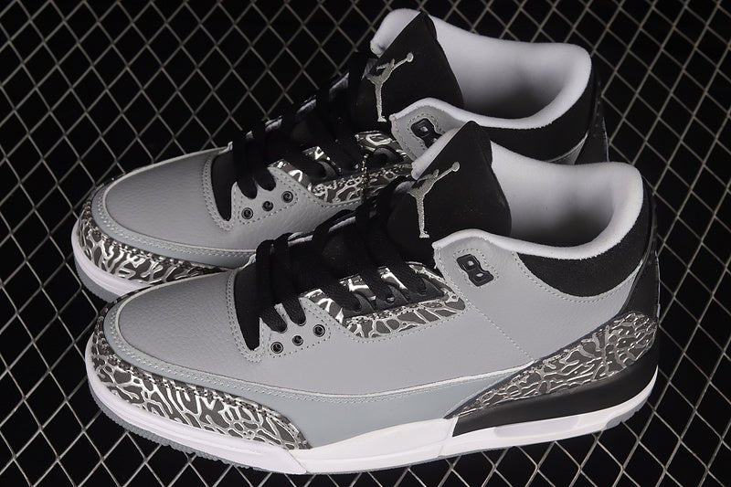 AIR Jordan 3 Retro Wolf Grey - - White Sneakers - Black Unisex Streetwear Limited Edition - **Air Jordan 3 Retro Wolf Grey/Black/White** Step into a perfect blend of elegance and athleticism