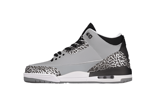 AIR Jordan 3 Retro Wolf Grey - - White Sneakers - Black Unisex Streetwear Limited Edition - **Air Jordan 3 Retro Wolf Grey/Black/White** Step into a perfect blend of elegance and athleticism